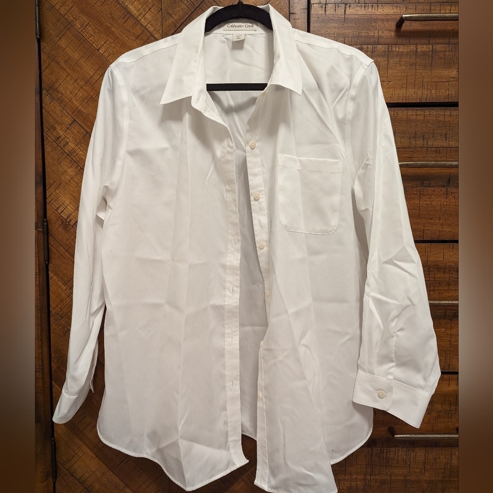 Coldwater Creek White button down shirt